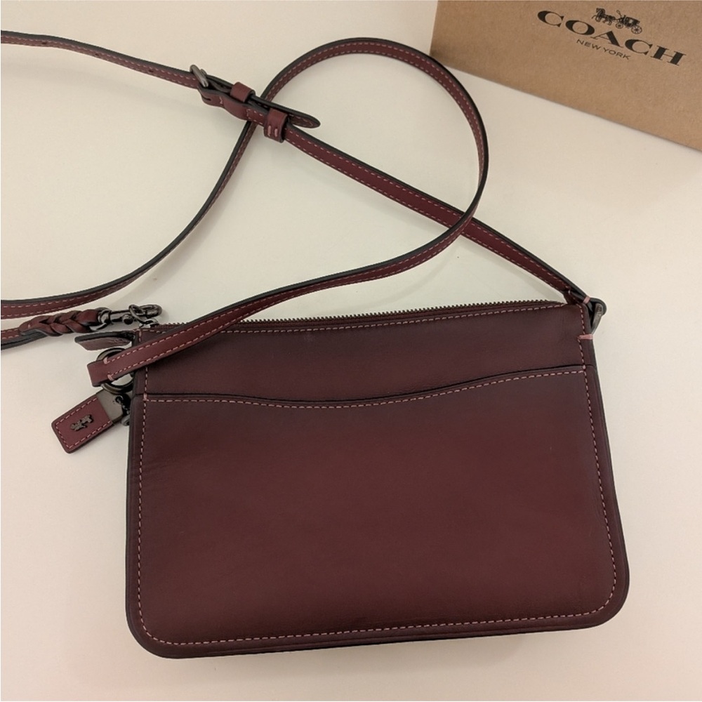 Coach Vintage Inspired Glovetanned Leather Soho Crossbody Clutch in Oxblood